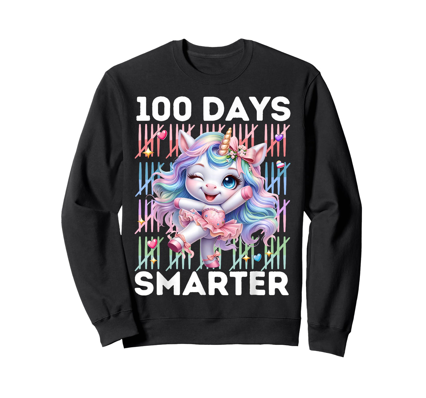 100 Days Smarter Kids 100th Day of School Unicorn Ballet T-Shirt