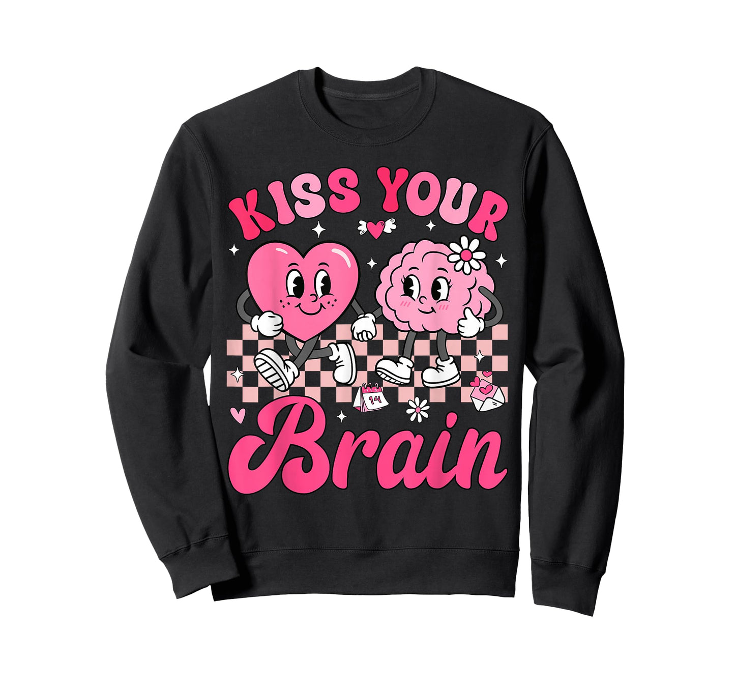 Valentine Kiss Your Brain Student Teacher Boy Girl Kid T-Shirt