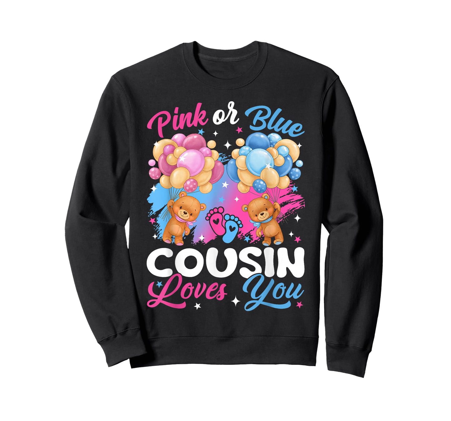 Bears Pink Or Blue Cousin Loves You Gender Reveal T-Shirt