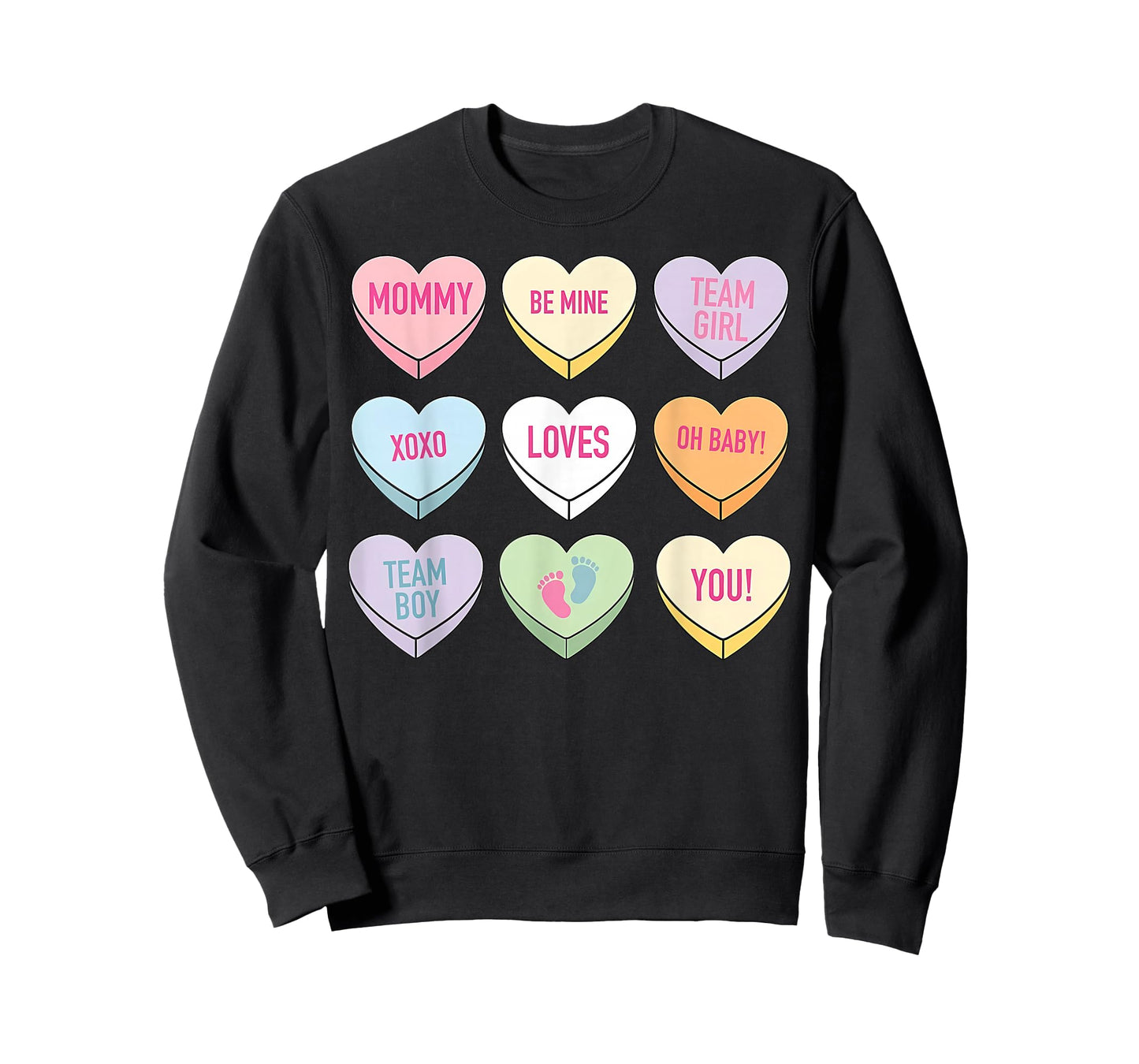 Valentines Gender Reveal Pink or Blue Mommy Candy Heart T-Shirt