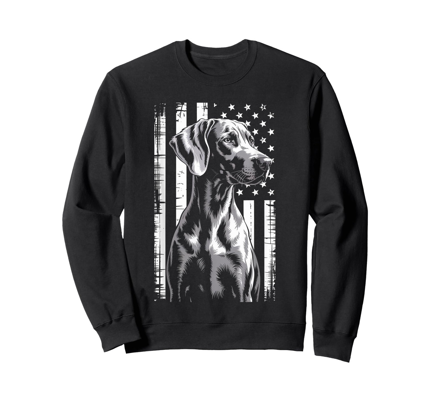 American Flag Weimaraner Dog Patriotic USA T-Shirt