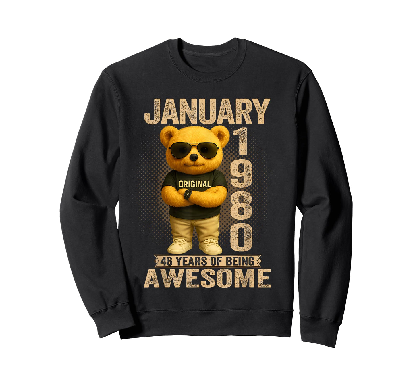 46 Year Old January 1980 Teddy Bear 46th Birthday Men Women T-Shirt