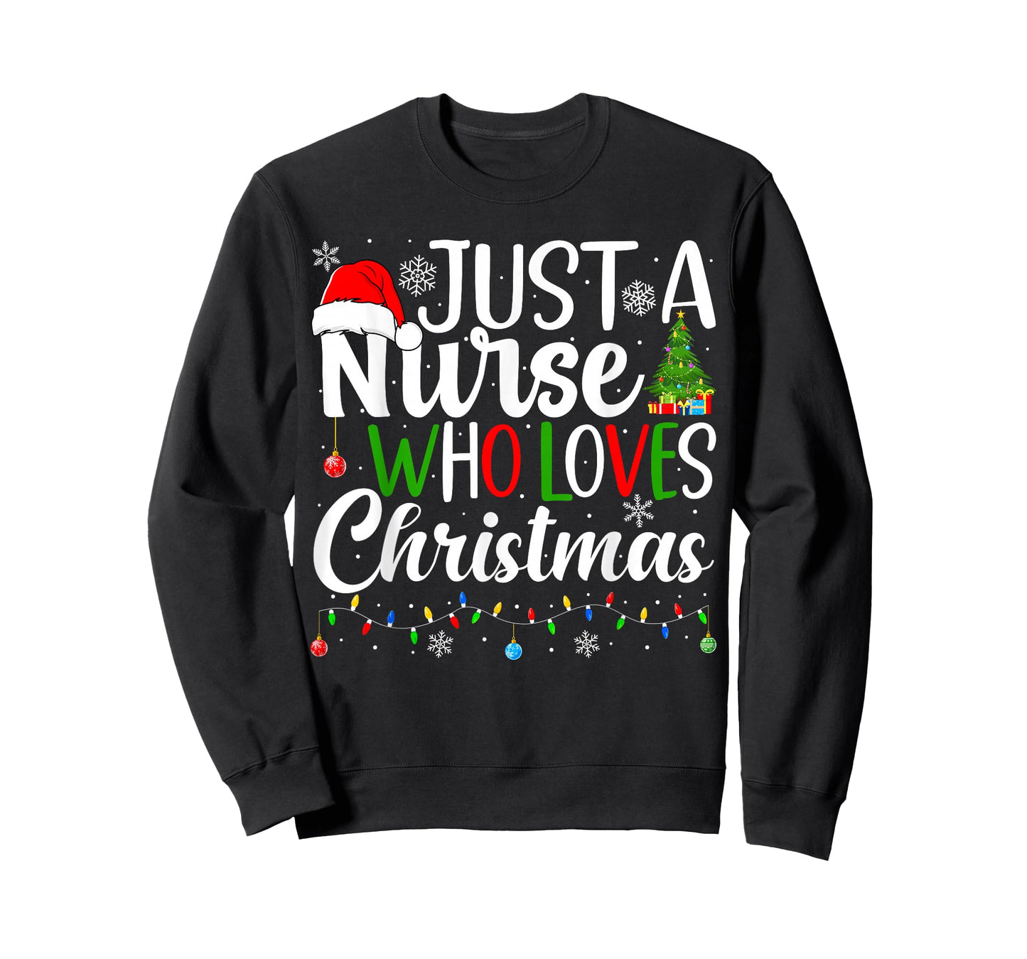 Just a Nurse Who Loves Christmas RN Nursing Christmas Nurse T-Shirt