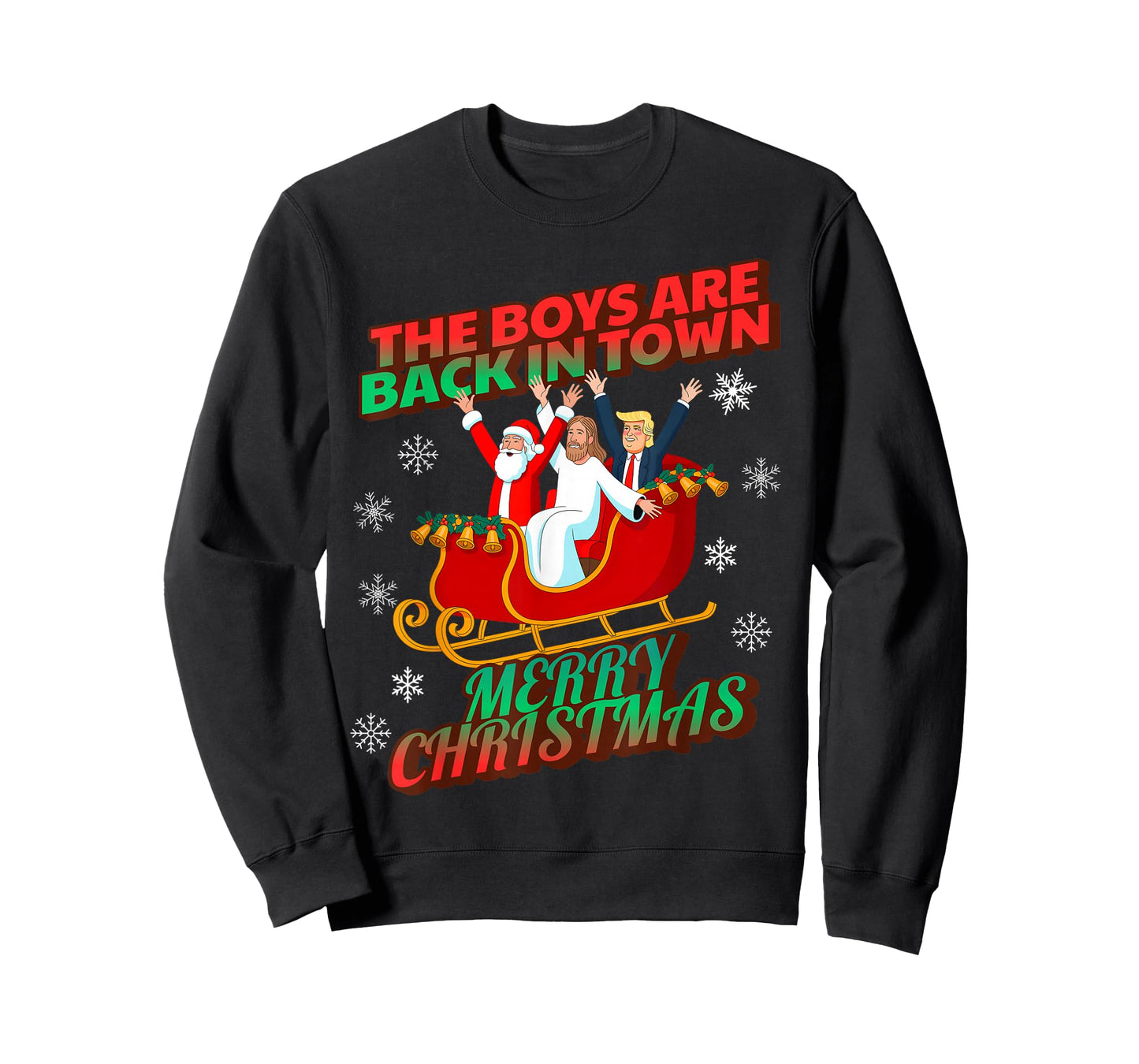 Funny Christmas Jesus Santa Trump Boys are Back Christmas T-Shirt