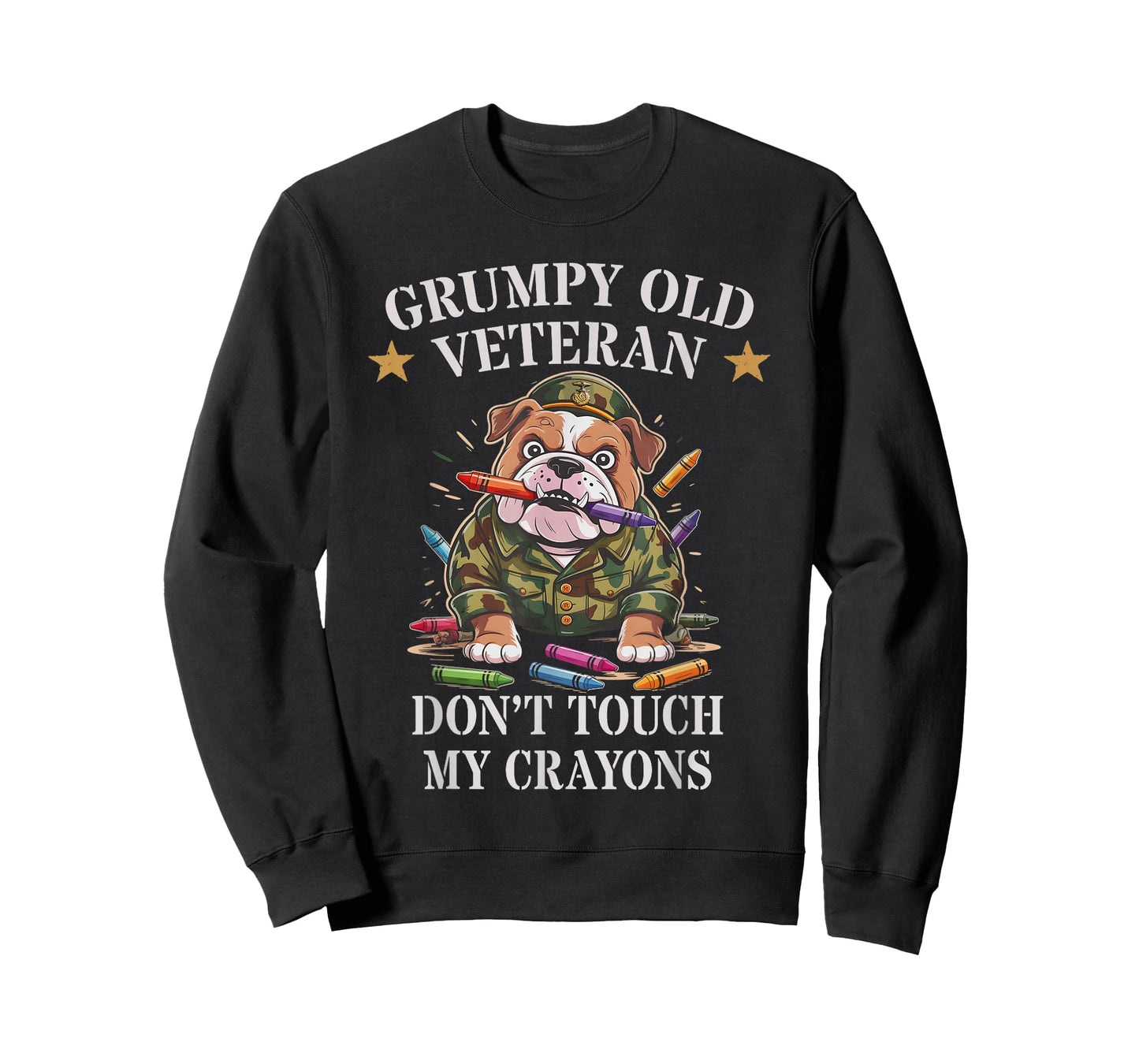 Grumpy Old Veteran Military Family Don't Touch My Crayons T-Shirt