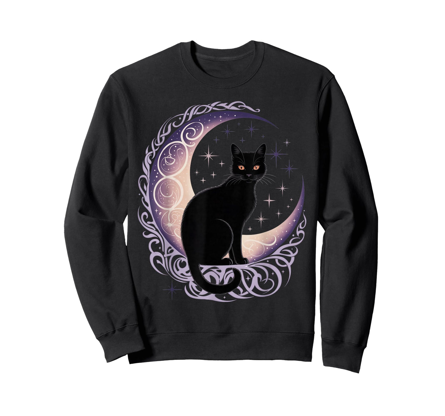 Black Cat Moon Satanism Demonic Devil Witchcraft Goth Occult T-Shirt