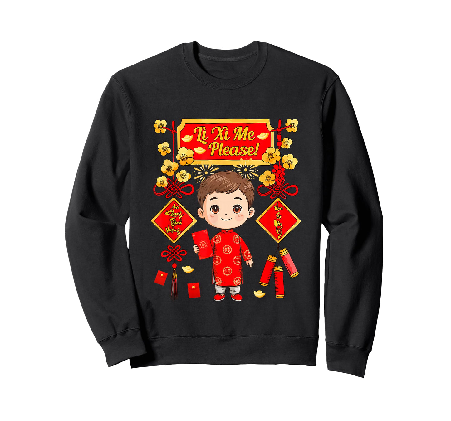Li Xi Me Please Vietnamese Lunar New Year Kid Boy Ao Dai T-Shirt