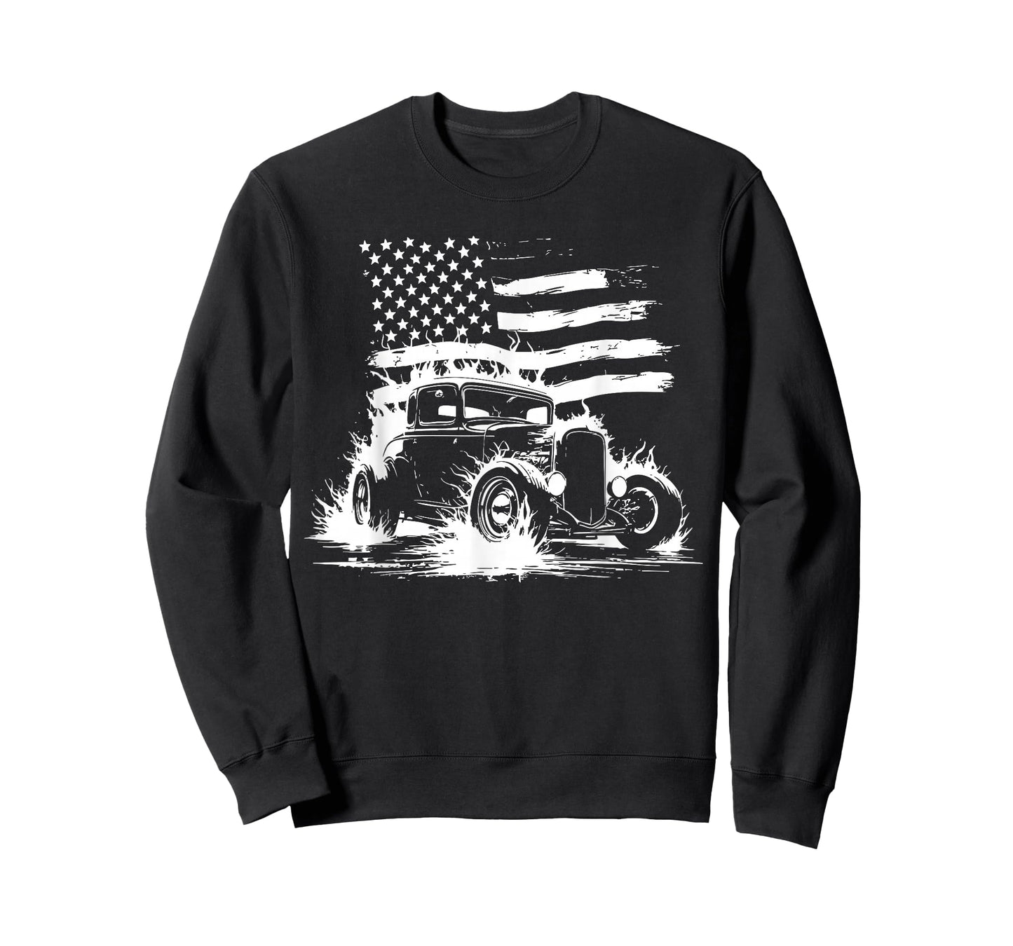 1932 Deuce Coupe Classic Front Corner Shot American Flag T-Shirt