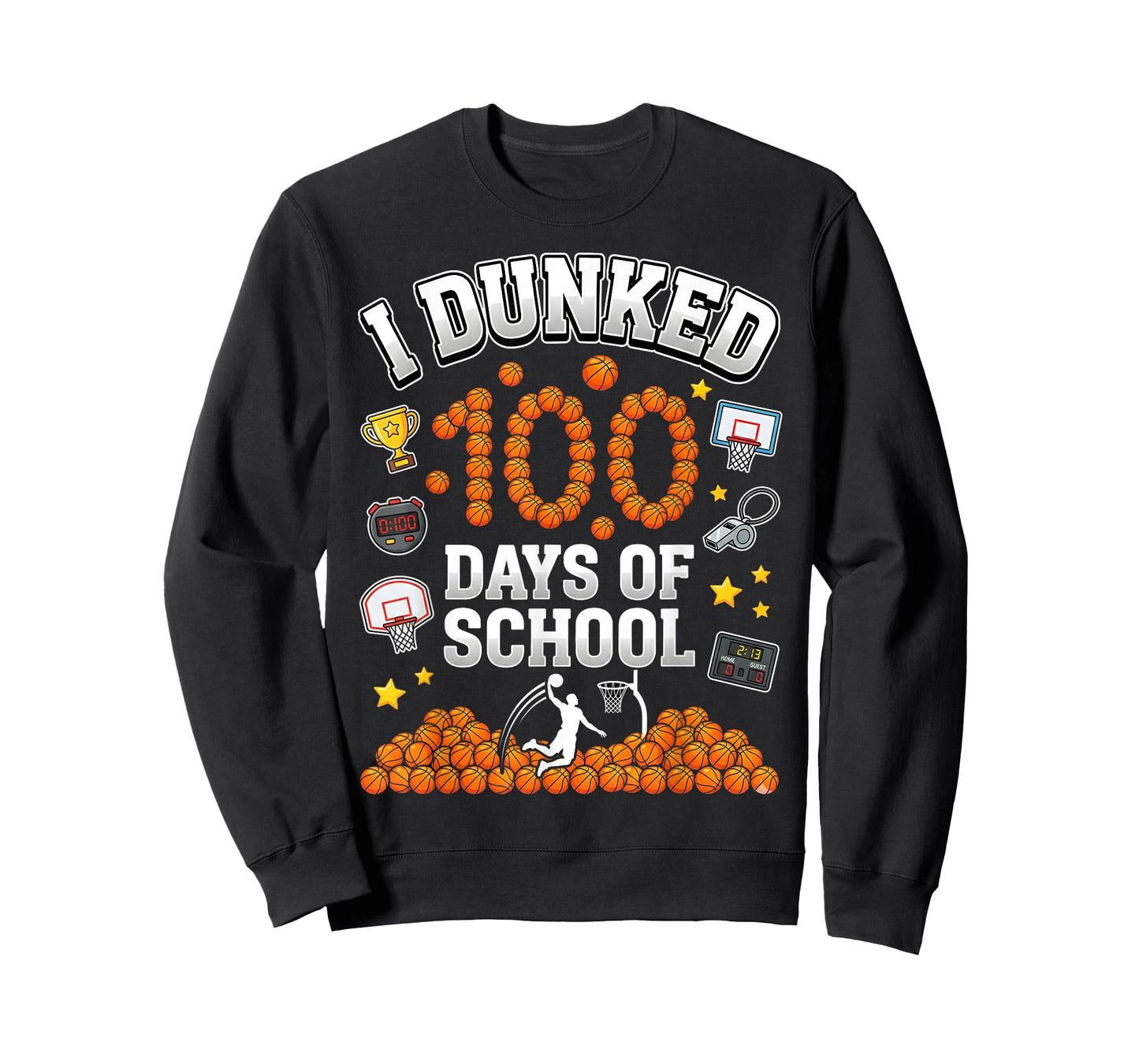 I Dunked 100 Days of School Basketball 100th Days Boys Youth T-Shirt
