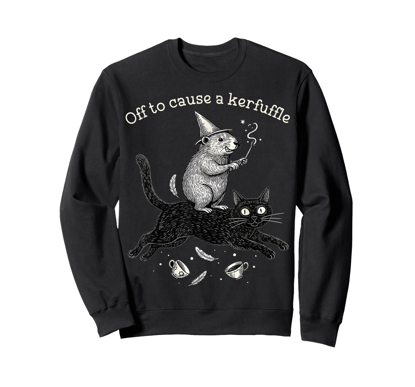 Whimsical Capy Wizard Off to Cause A Kerfuffle Meme Cat T-Shirt