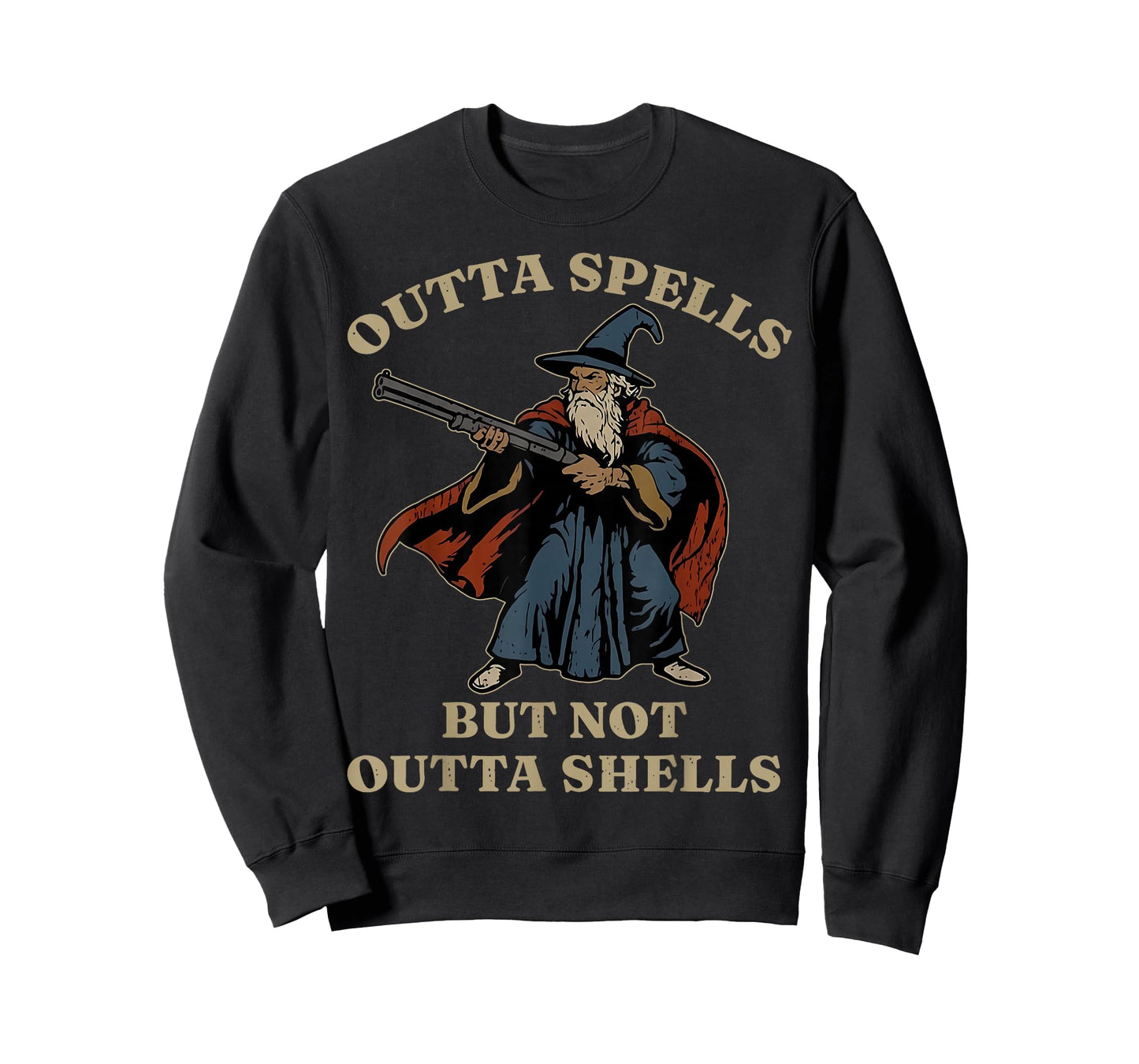 Outta Spells But Not Outta Shells Wizard Fantasy Meme T-Shirt