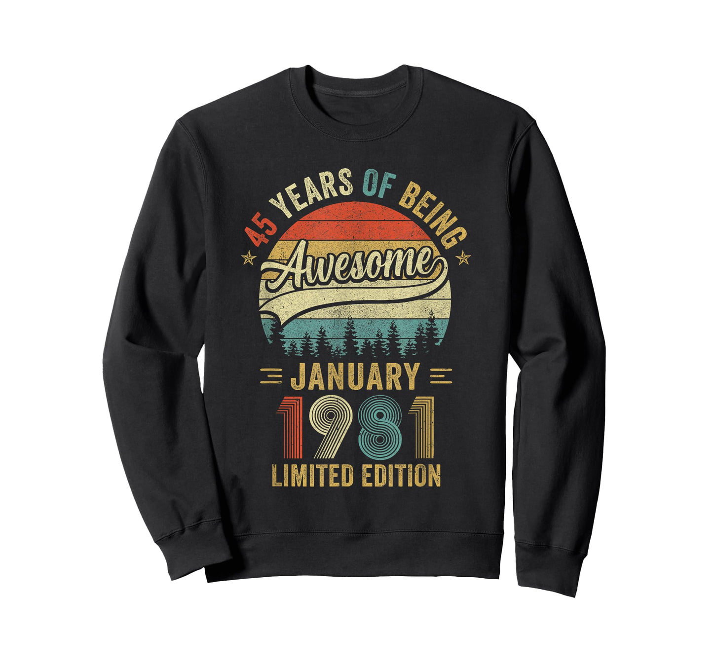 Vintage January 1981 Old 45Th Birthday Men Women T-Shirt