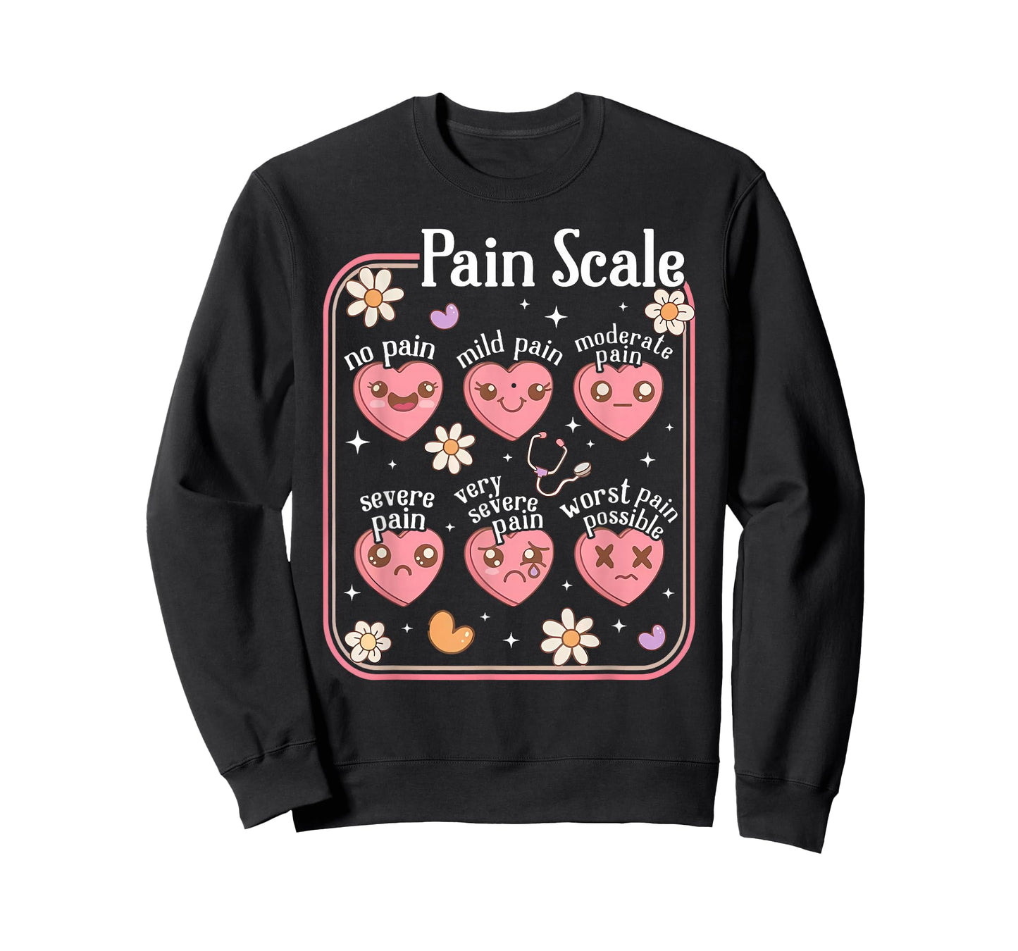Pain Scale Heart Pain Assessment Trauma Nurse Valentine T-Shirt