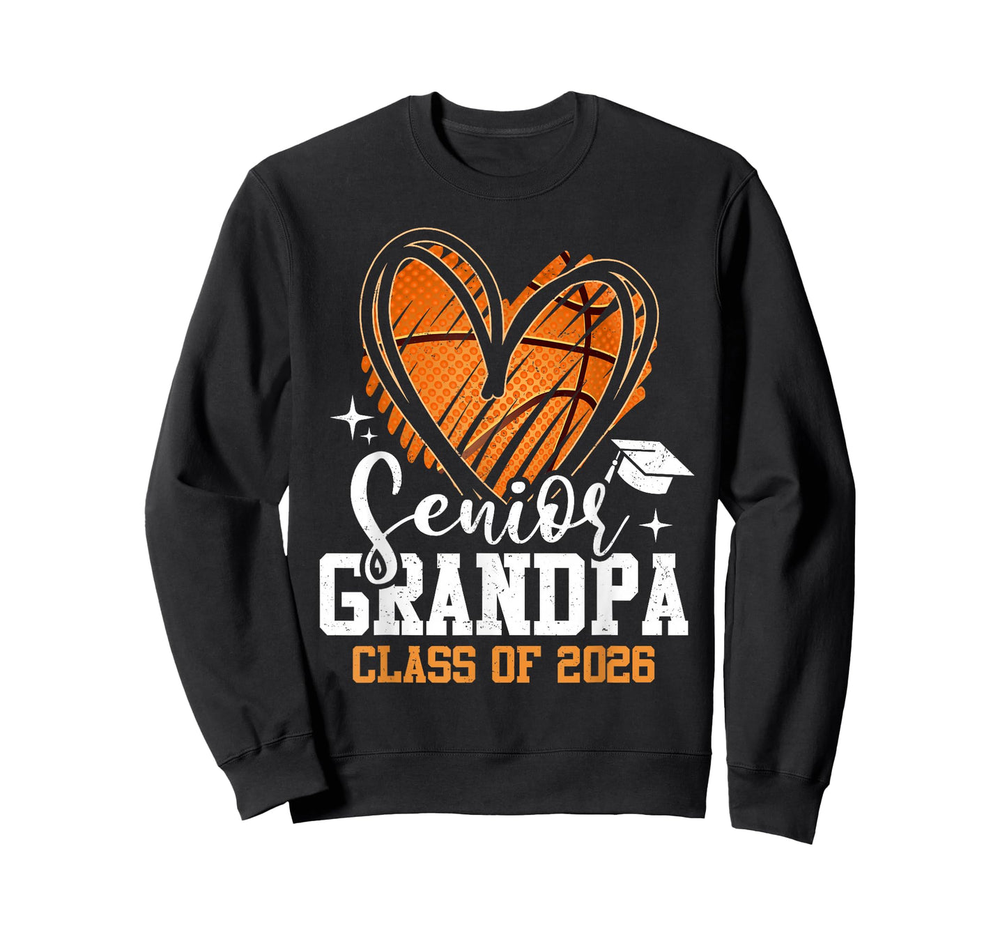Senior Grandpa Class of 2026 Basketball Graduation Heart T-Shirt