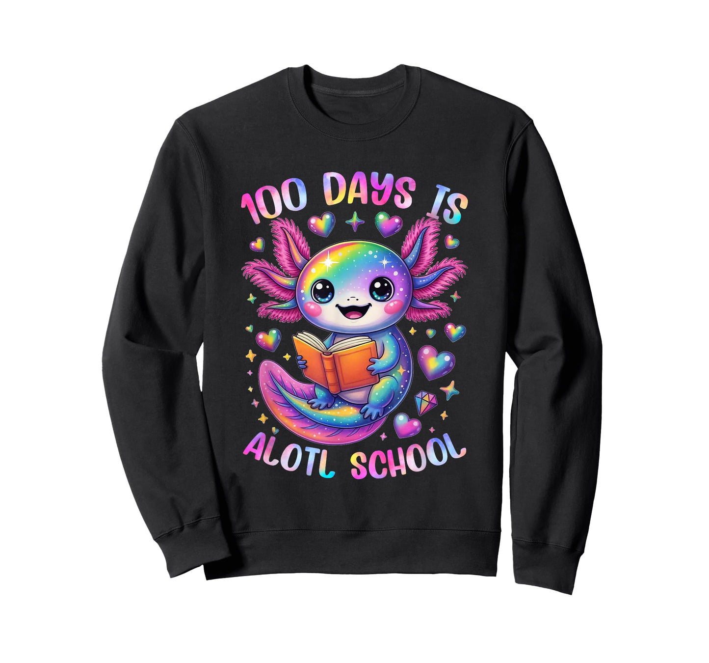 100 Days is Alotl School Axolotl Lover 100th Day of School T-Shirt