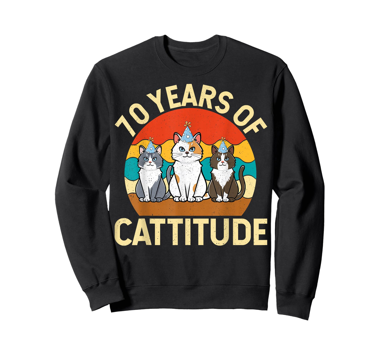 70 Years of Cattitude Cat Lover 70th Birthday Party T-Shirt