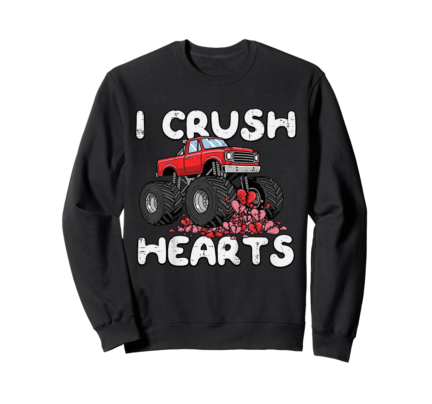 Kids Hearts Valentines Day Truck Crush Toddler Baby Boys Kids T-Shirt