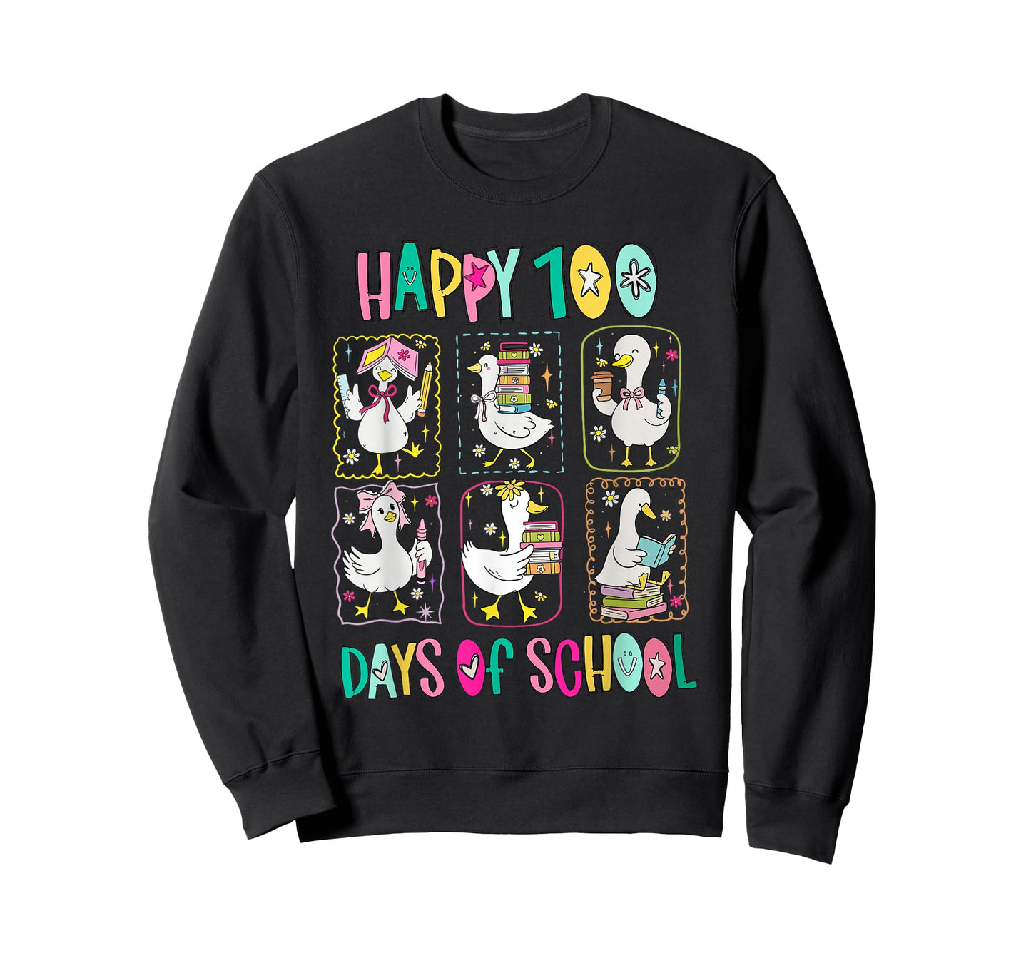 Funny Silly Goose Happy 100 Days of School Teacher Goose T-Shirt