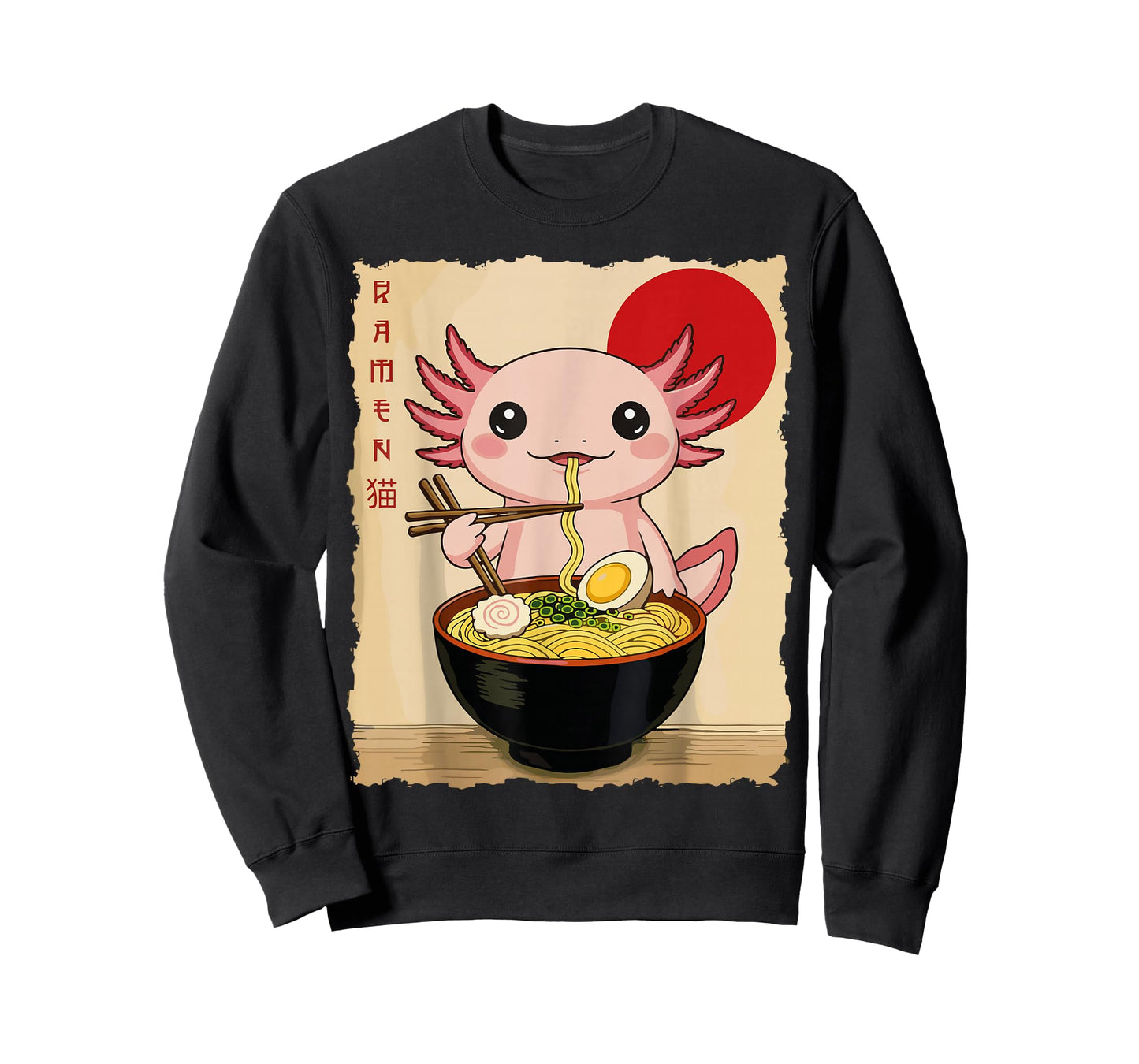 Funny Axolotl Ramen Kawaii Anime Japanese Graphic Women Men T-Shirt