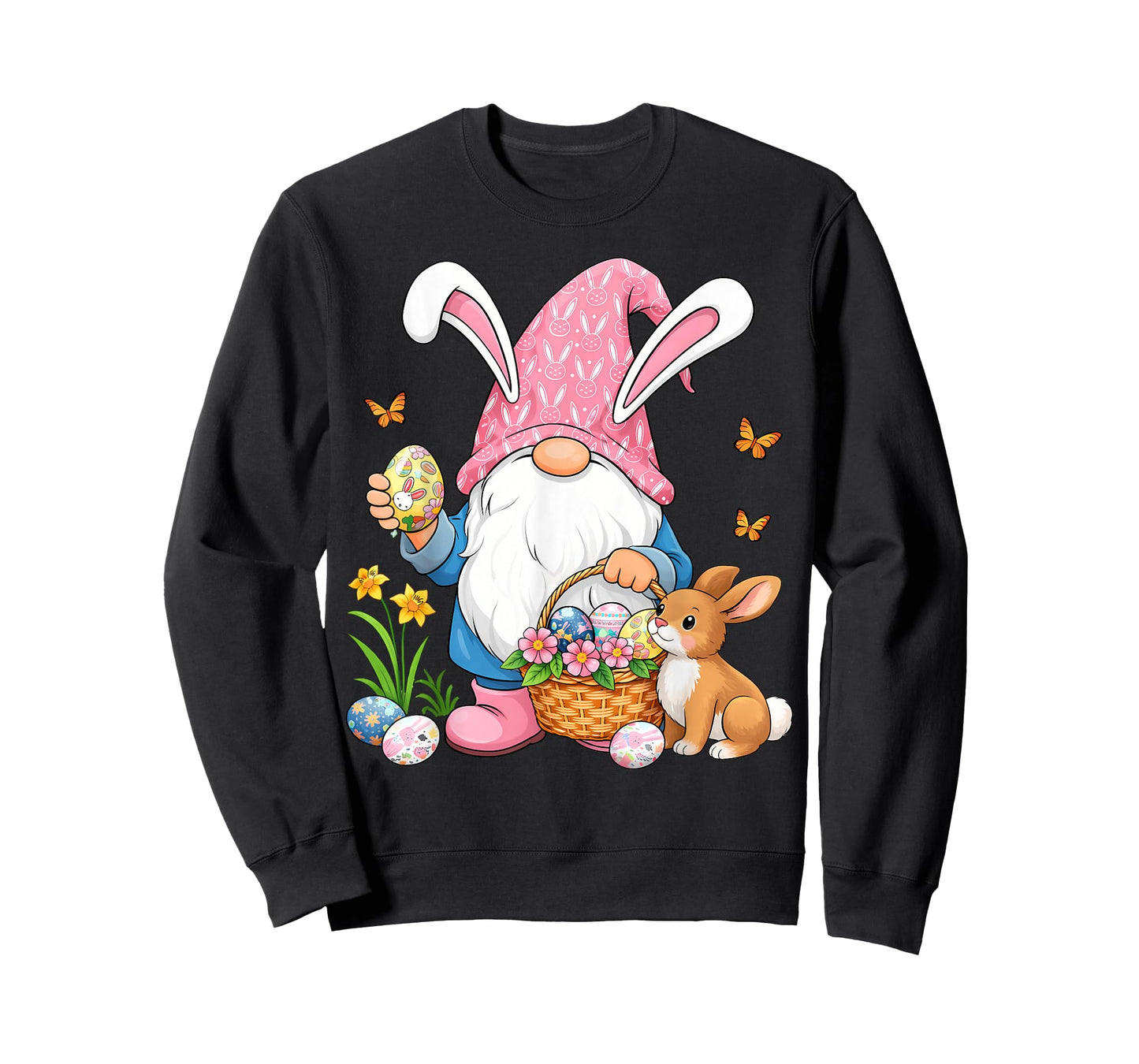 Women Easter Bunny with Gnome Easter Day Women Kids Girls T-Shirt