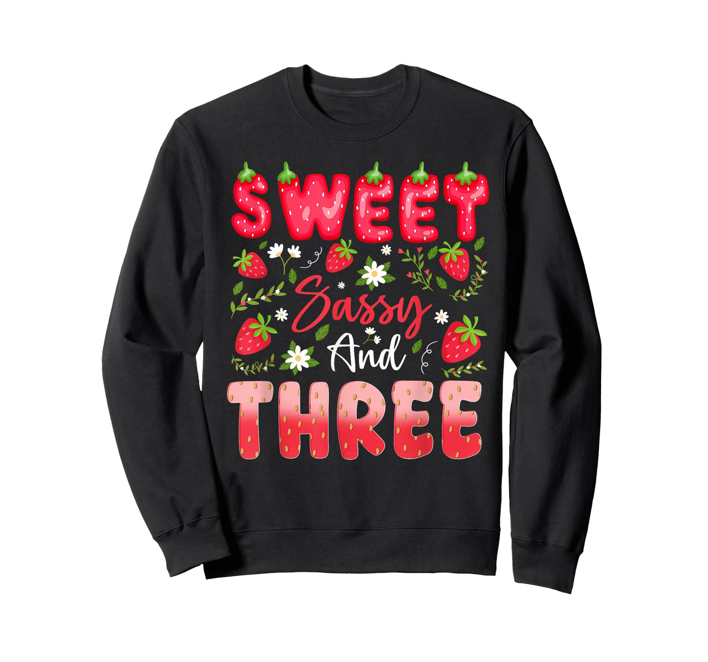 3rd Birthday Girl Strawberry Sweet Sassy and Three T-Shirt