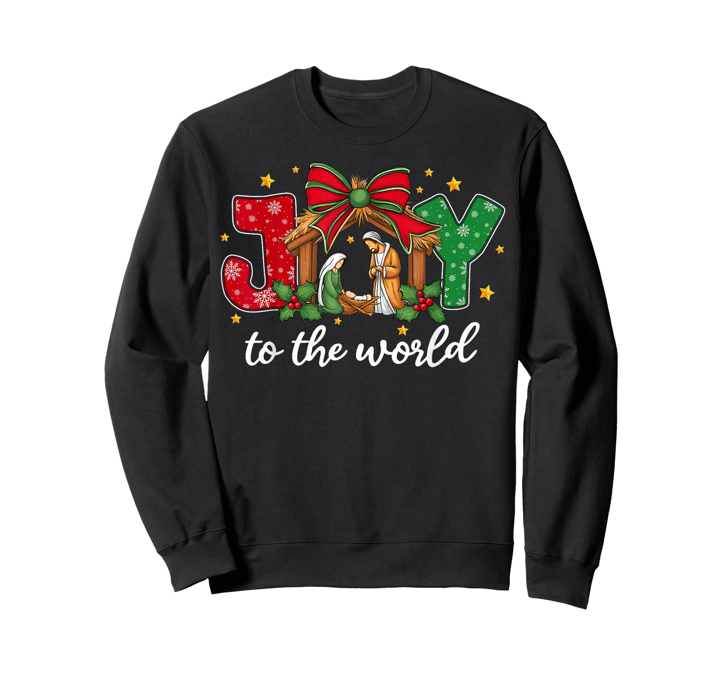 Joy to The World Baby Jesus Christmas Nativity Scene T-Shirt