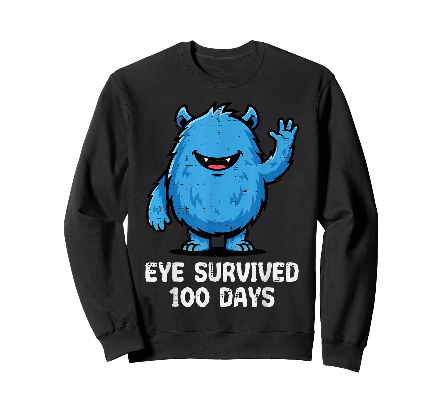Eye Survived 100 Days of School Monster Cute 100th Day Kids T-Shirt