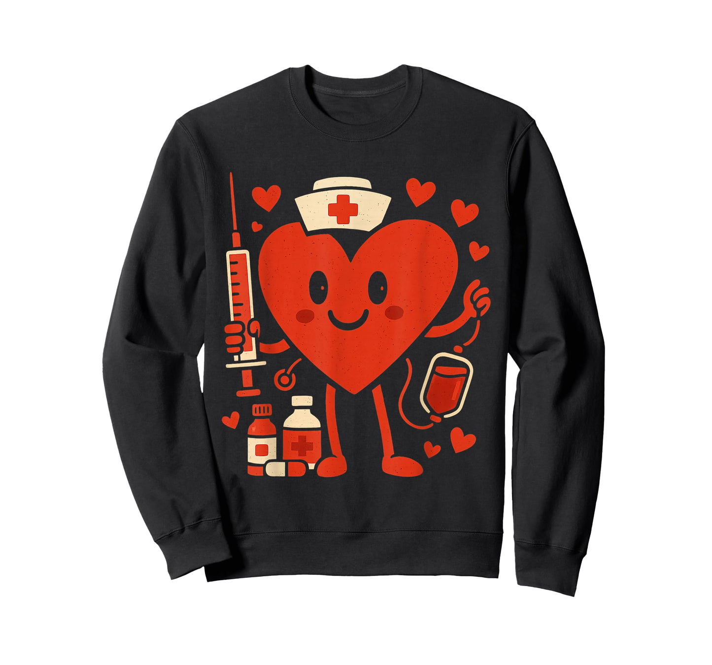 Valentines Day Nurse Heart Funny Nursing Scrub Top Rn Women T-Shirt