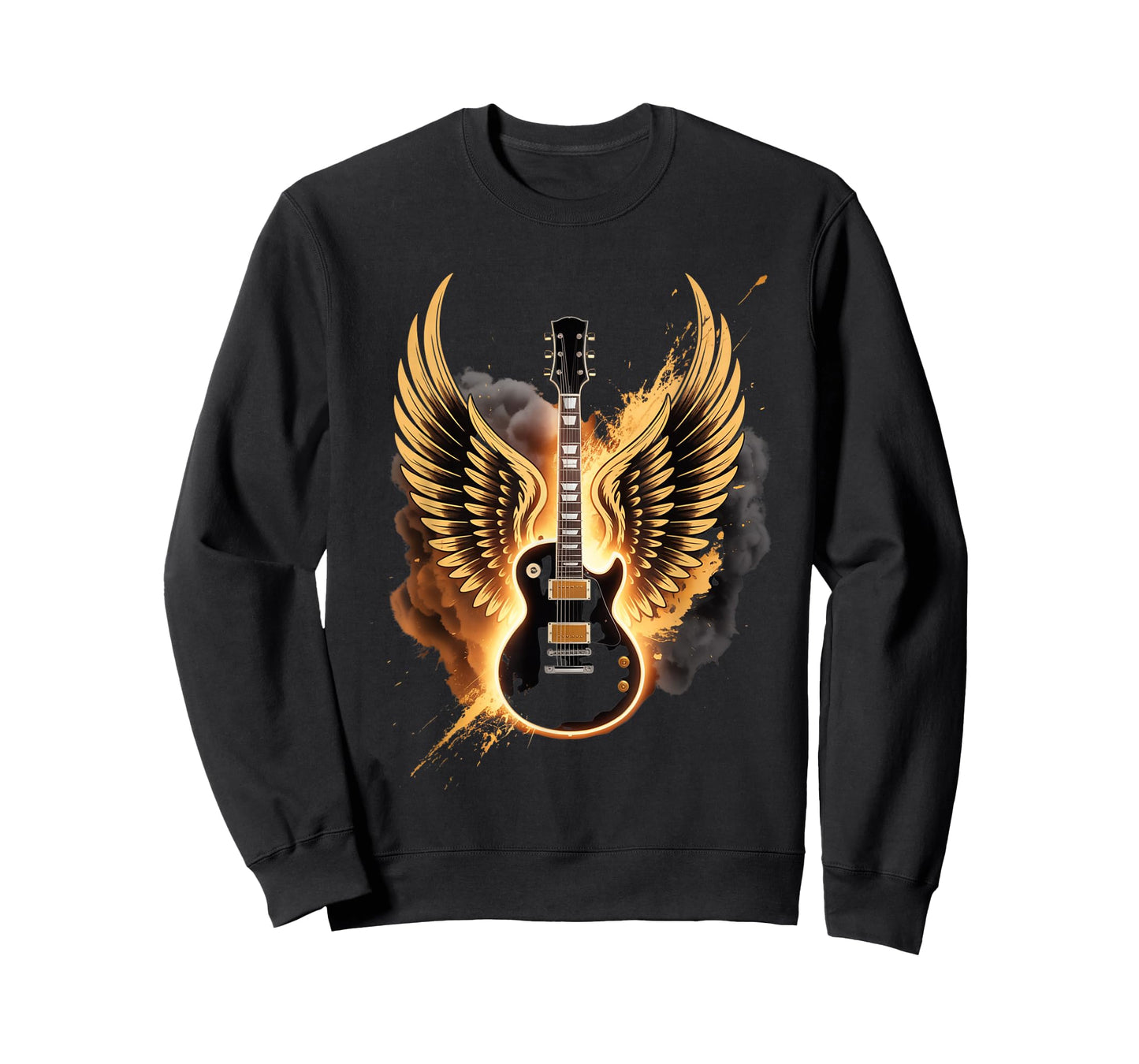 Retro Guitar Wings Abstract Art Rock and Roll Musician Gifts T-Shirt