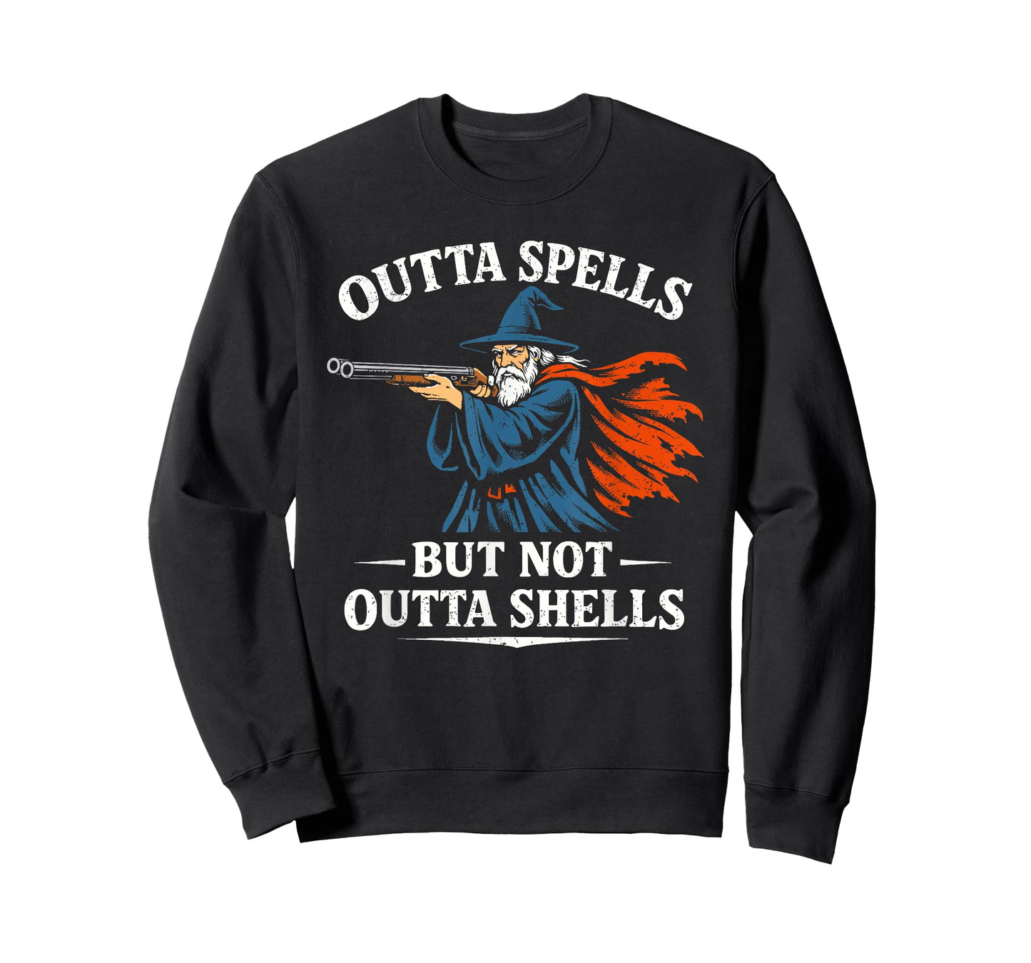 Outta Spells But Not Outta Shells Funny Wizard T Meme T-Shirt