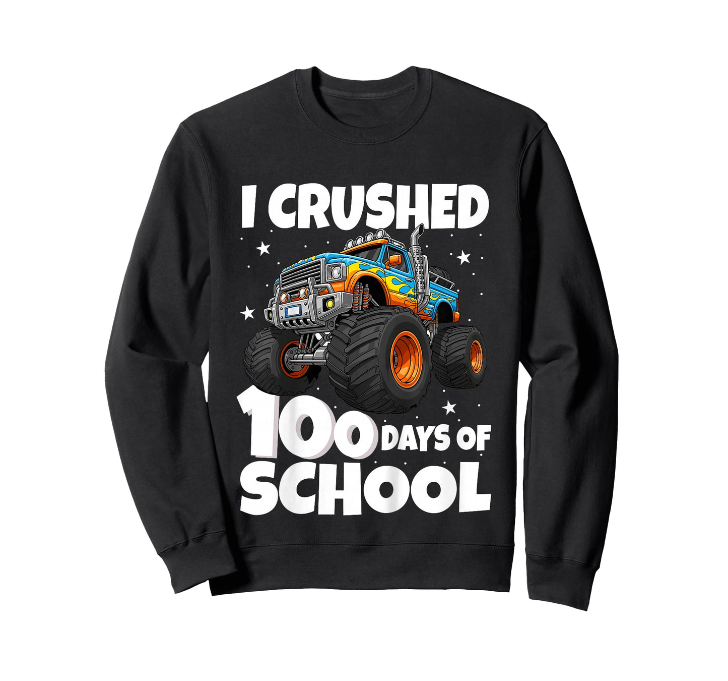 Kids I Crushed 100 Days of School Monster Truck 100 Days Smarter T-Shirt