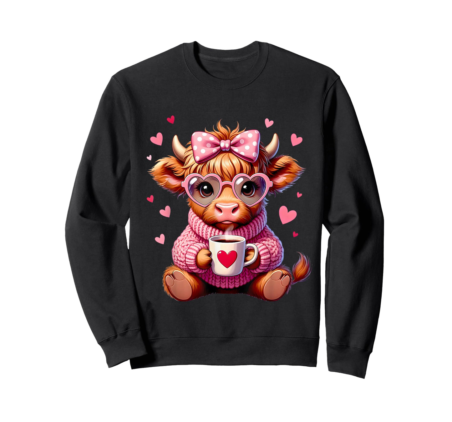 Highland Cow Cute Adorable Highland Cow Girl Graphic T-Shirt