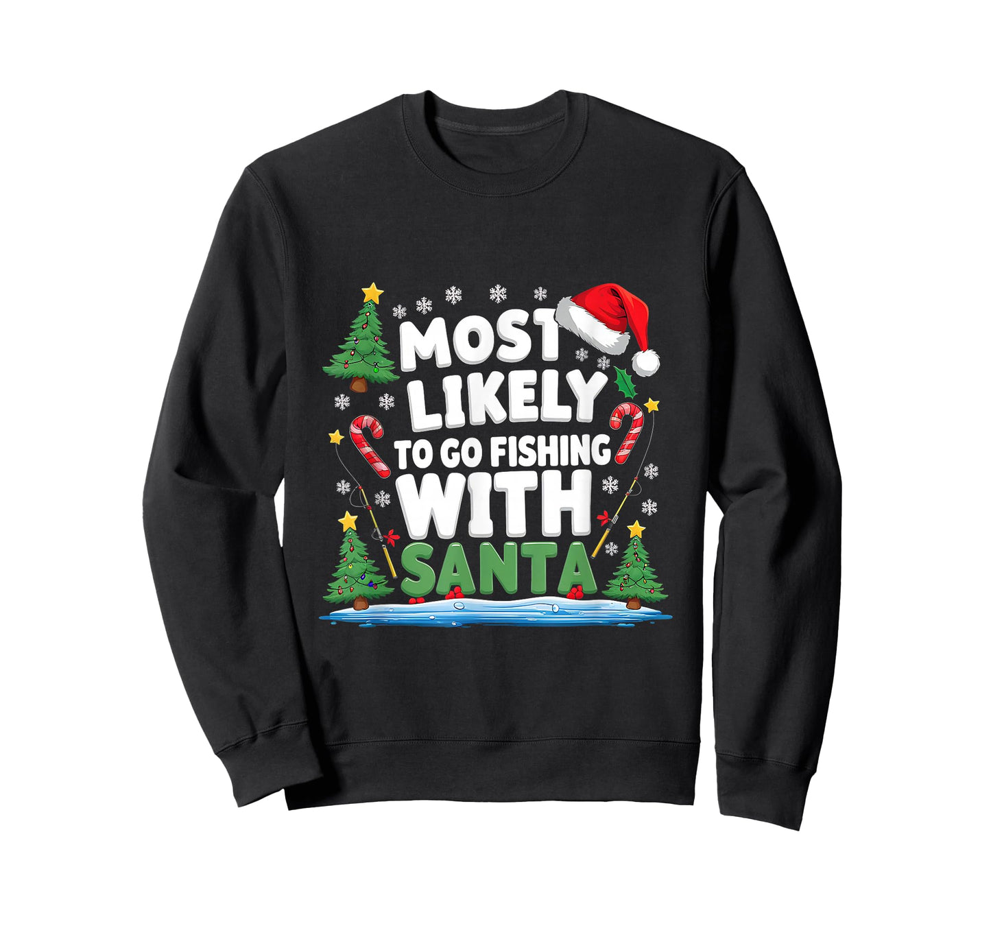 Merry Fishmas Funny Fish Santa Bigfoot Christmas Fishing T-Shirt