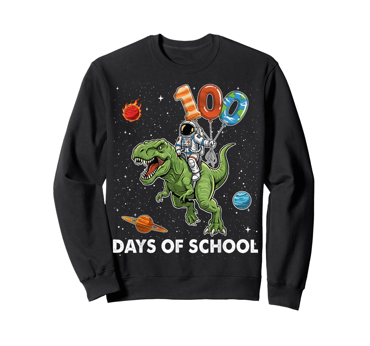 100 Days of School Astronaut T-Rex 100th Day of School Boys T-Shirt
