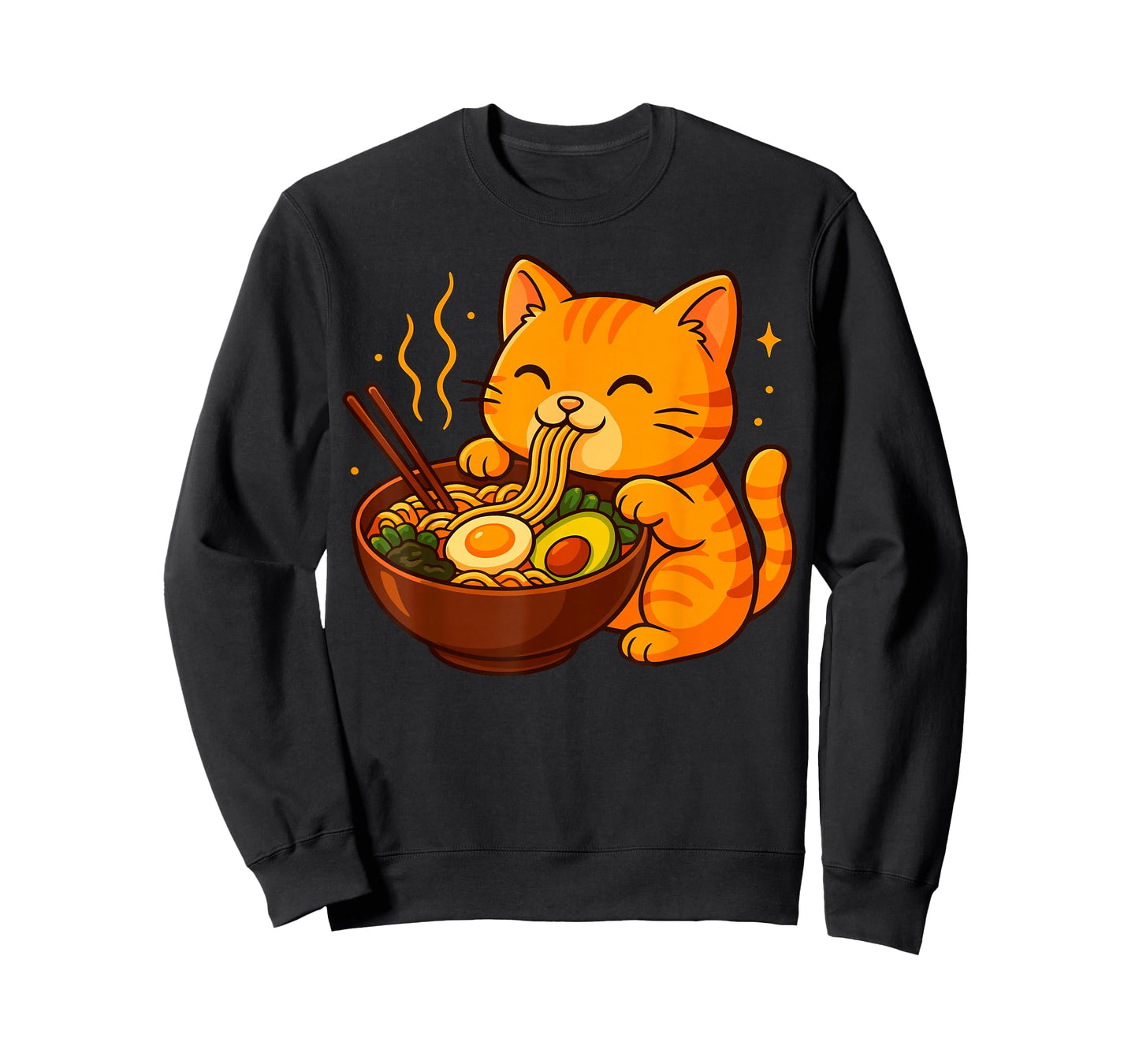 Orange Cat Eating Ramen Noodles T-Shirt