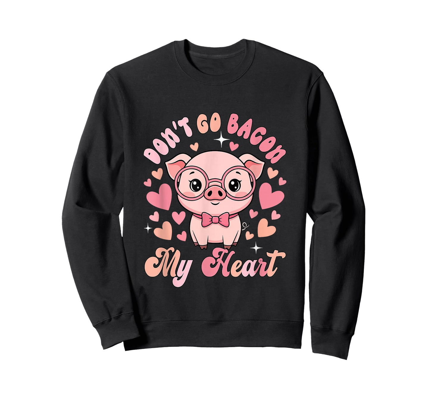 Don't Go Bacon My Heart Valentine Pig Funny Chef Lunch Lady T-Shirt