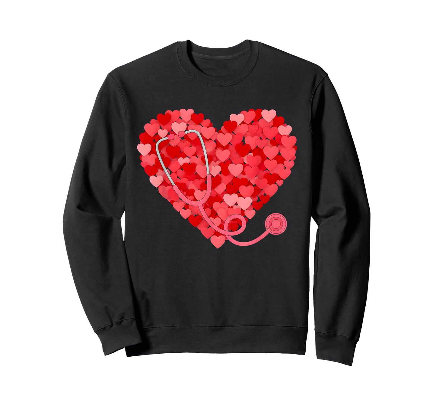 PCA Life Valentine Heart Stethoscope Nurse Healthcare T-Shirt