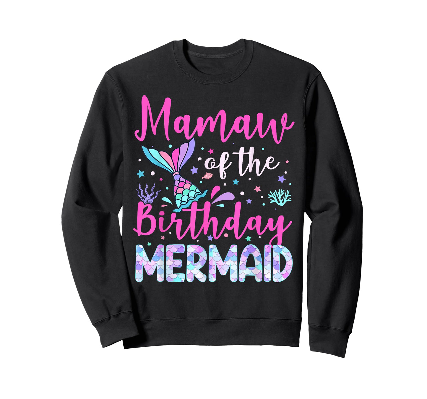 Mamaw of The Birthday Mermaid Family Mamaw T-Shirt