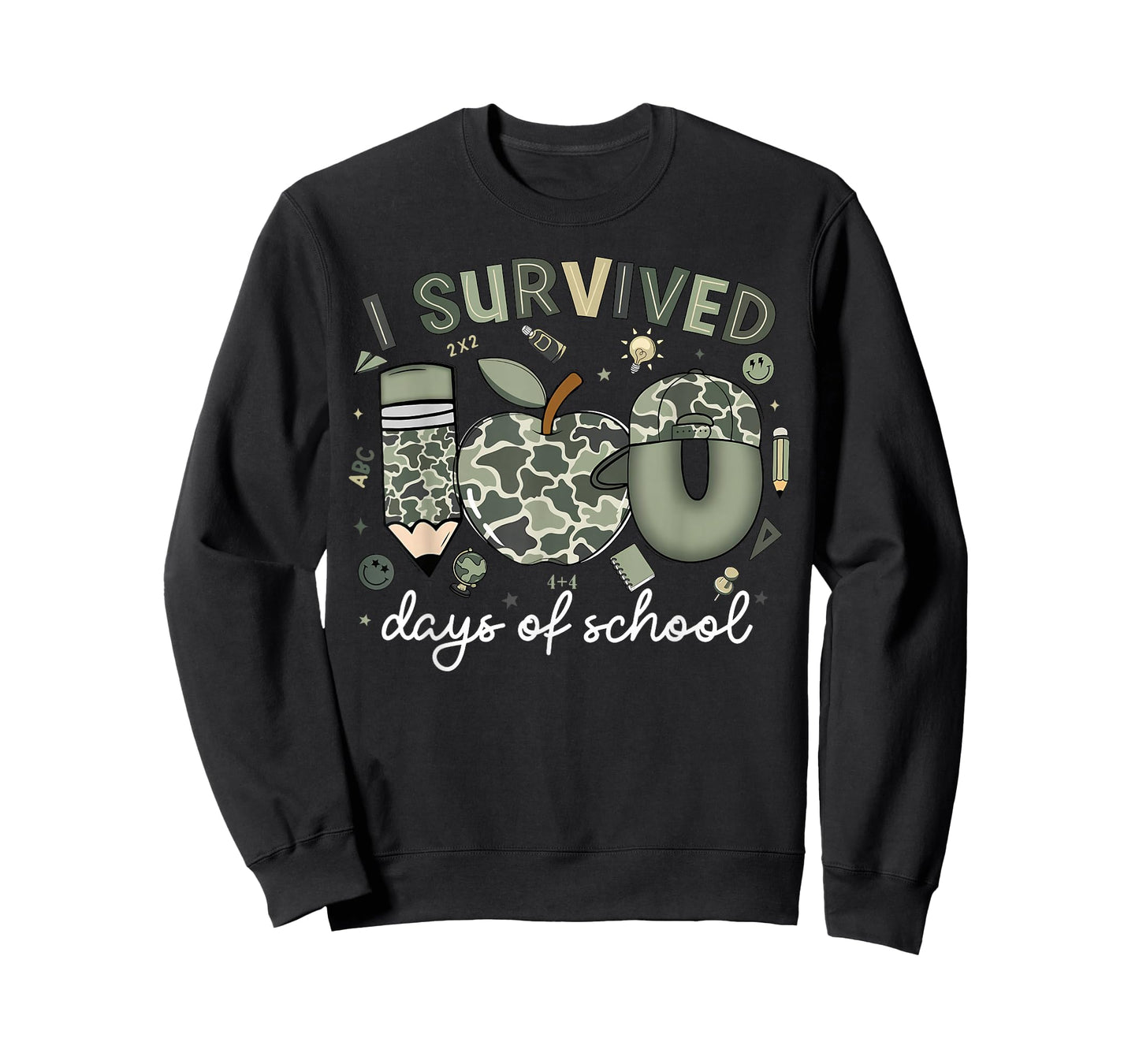 I Survived 100 Days of School Boys Camo 100th Day Teacher T-Shirt