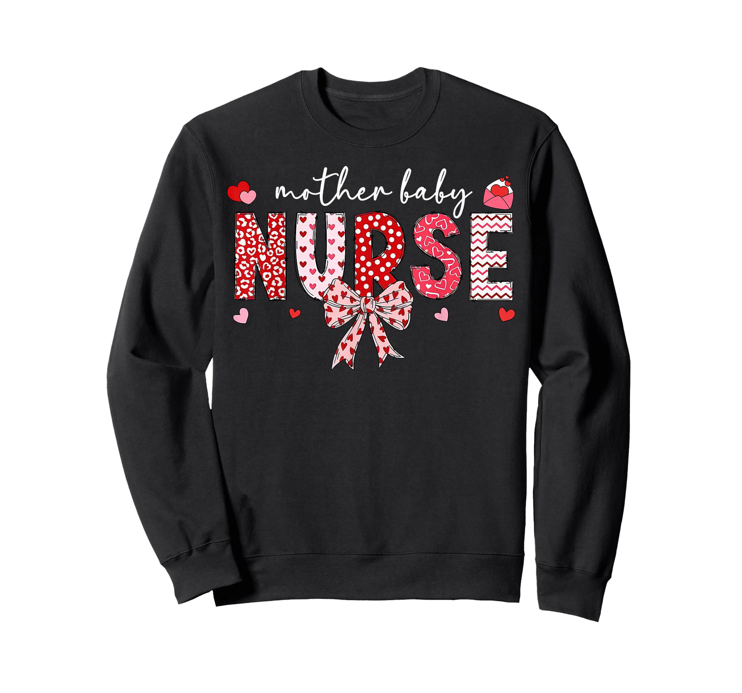Valentines Mother Baby Nurse Coquette Bow Postpartum Nurse T-Shirt