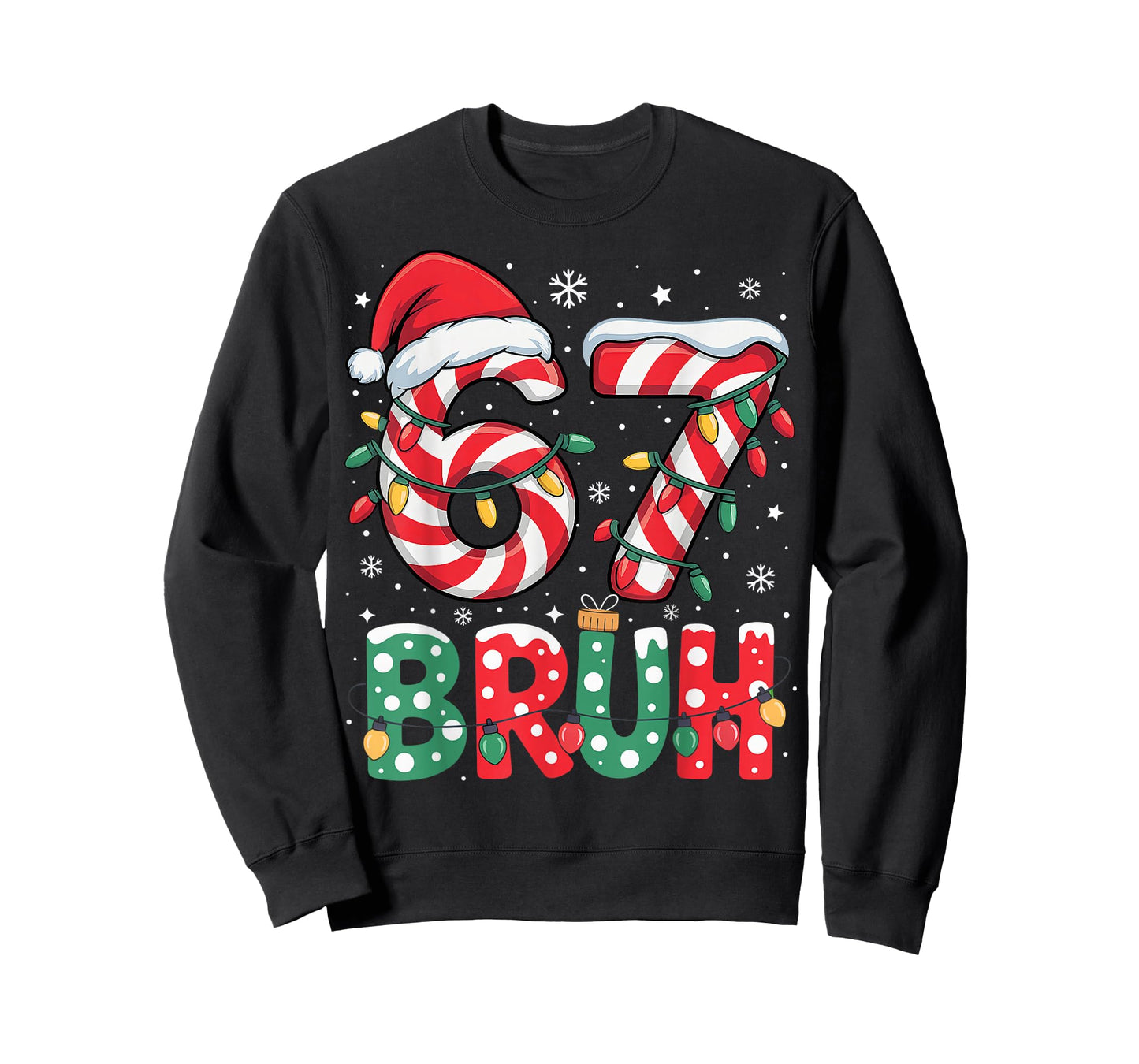 Funny Bruh 67 Six Seven 6 7 Meme Christmas Boy Girl Kids T-Shirt