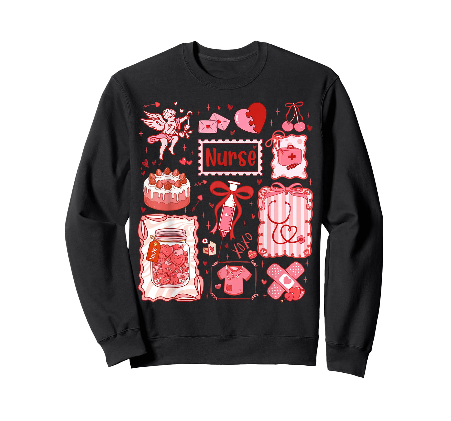Coquette Bow Stethoscope Valentine RN PCT CNA Nurse Women T-Shirt