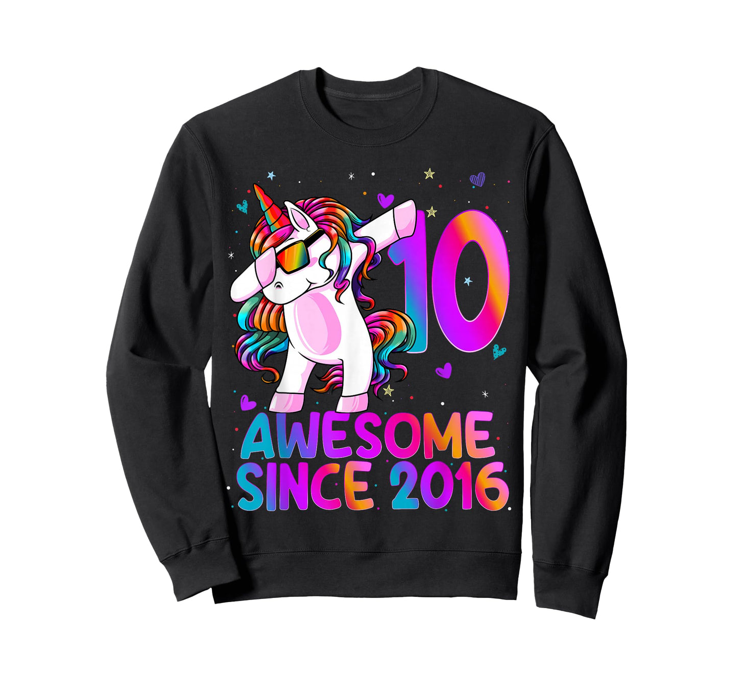 10 Year Old Girl Awesome Since 2016 10th Birthday Girls T-Shirt