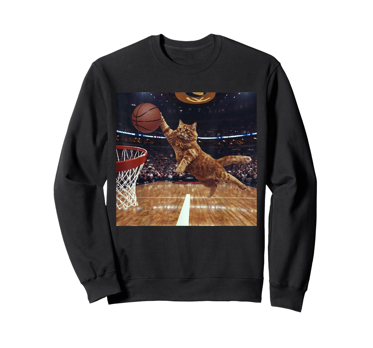 Cat Dunking Basketball Funny Meme Animal Lover Joke T-Shirt