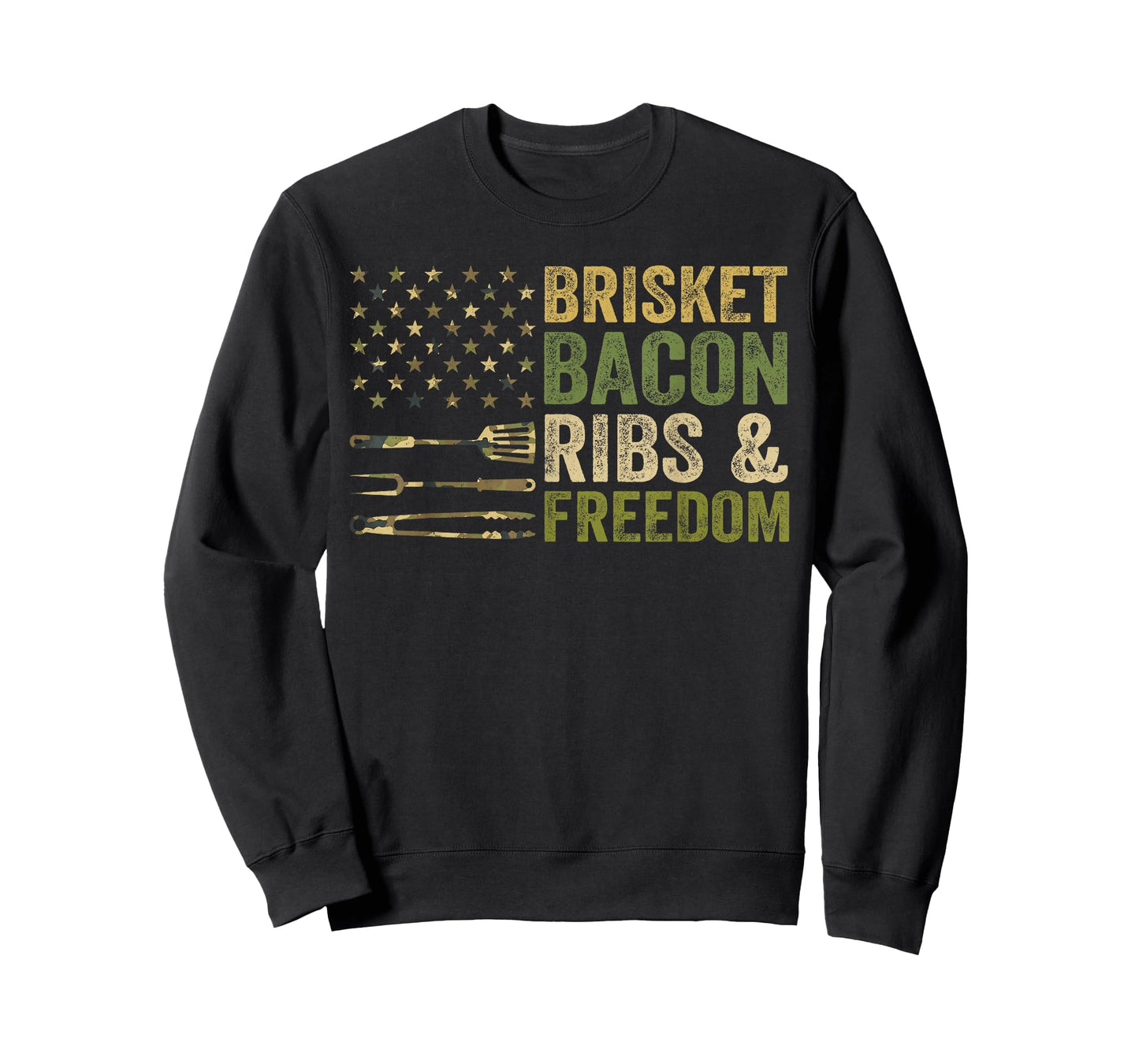 Brisket Bacon Ribs Freedom Grill BBQ Barbecue Meat Smoking T-Shirt