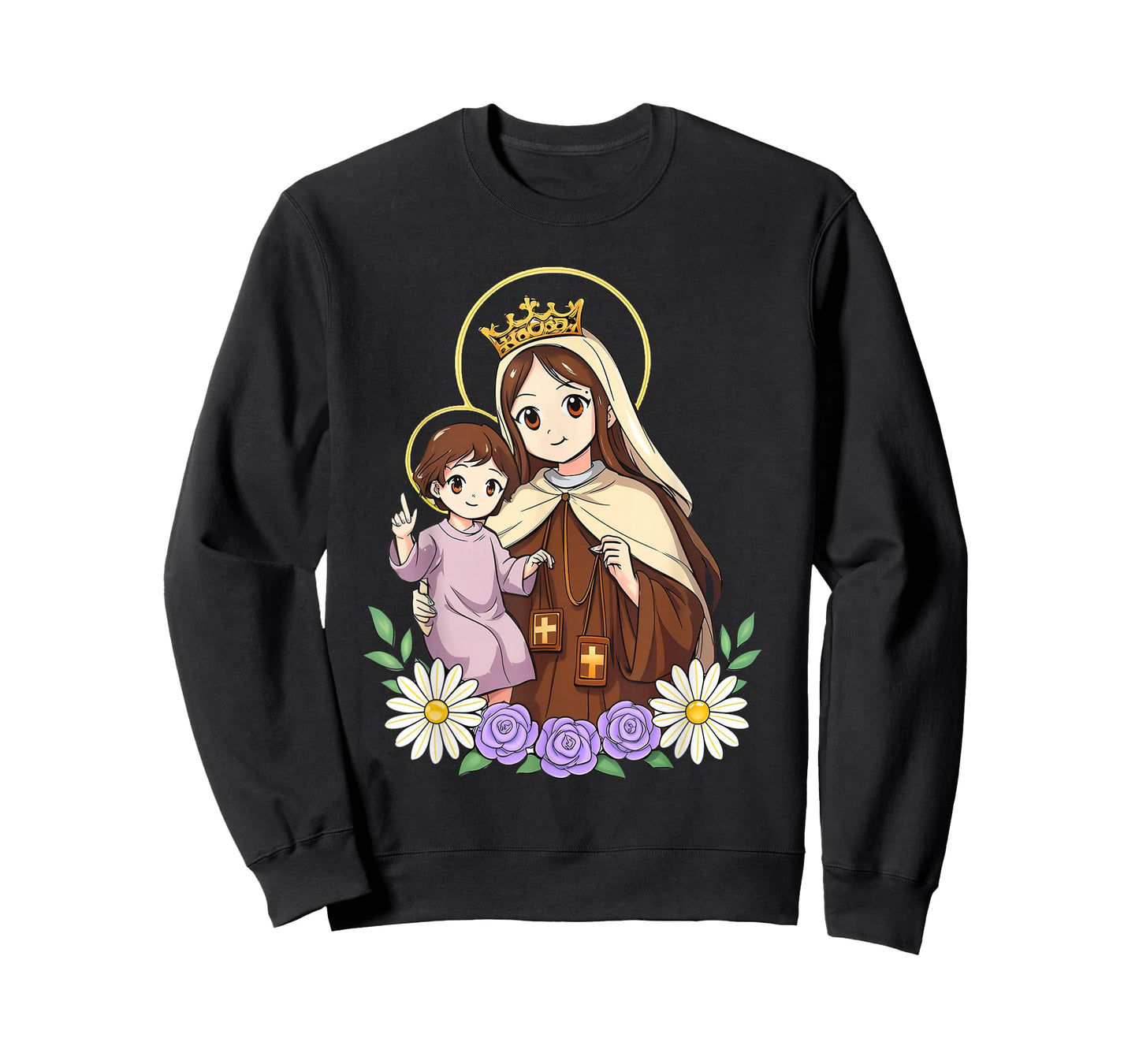 Cute Lady of Carmen with Jesus T-Shirt