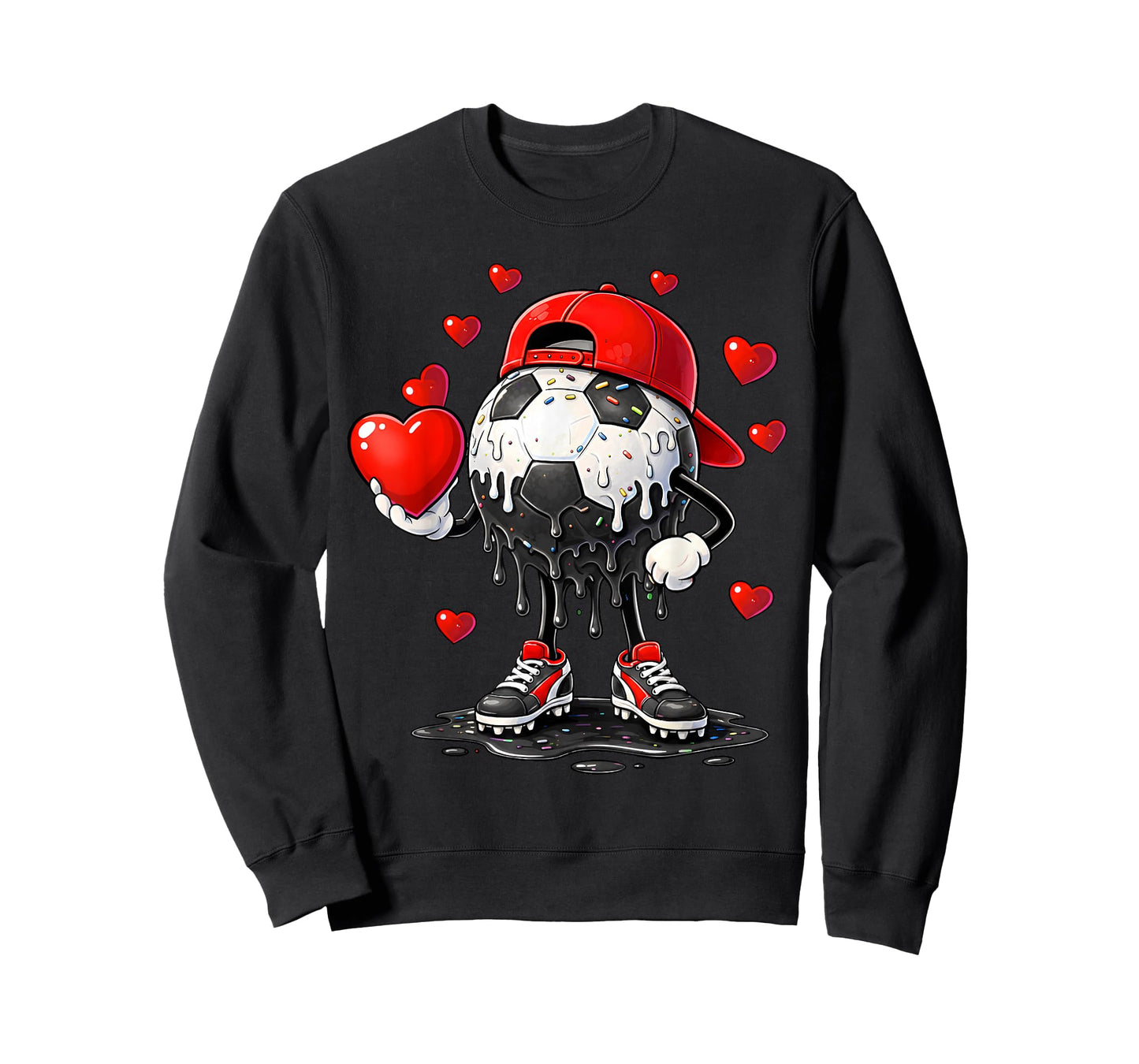 Valentine Soccer Heart Drip Sport Love Valentines Day Boys T-Shirt