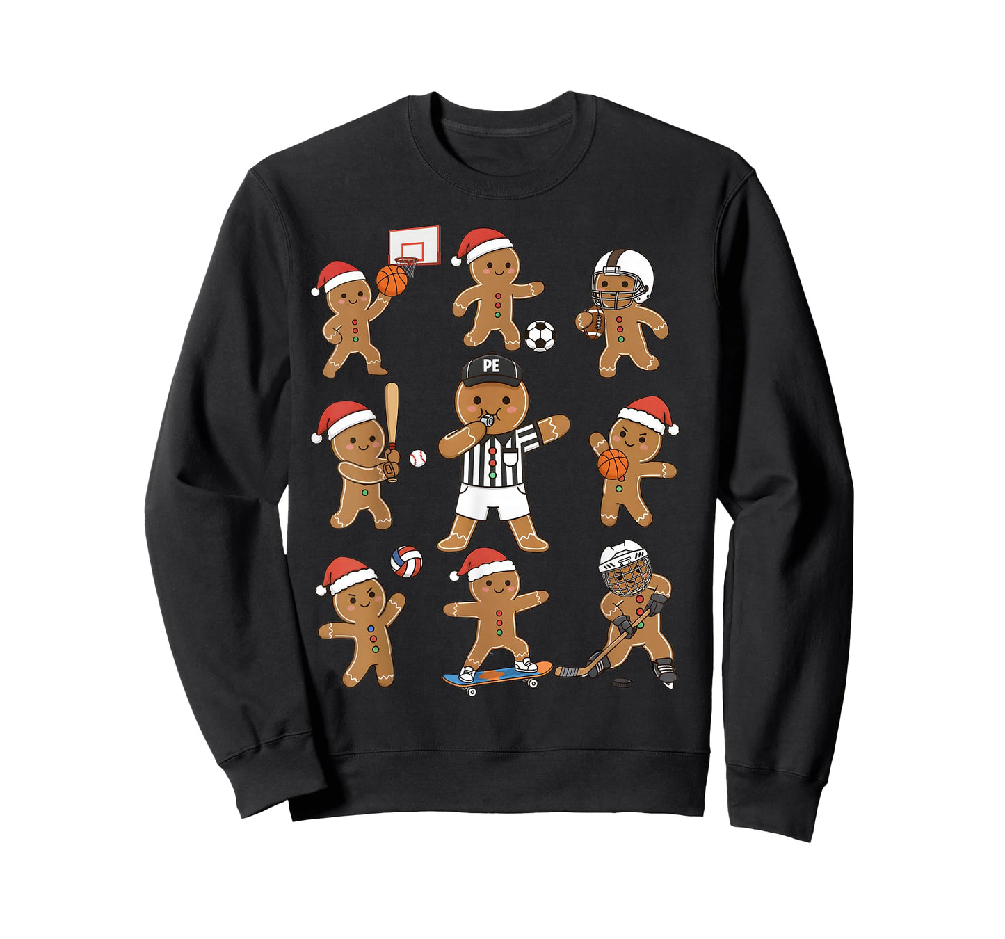 PE Teacher Gingerbread Man Playing Sports Physical Education T-Shirt