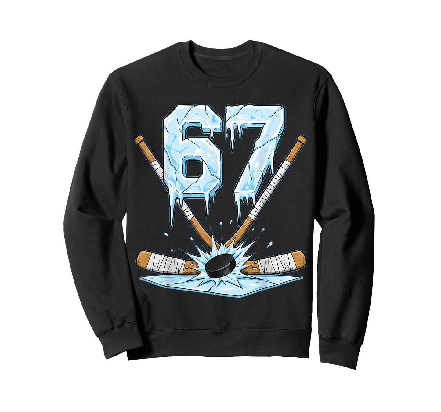 Funny Hockey 67 Meme 6-7 Six Seven Gen Alpha Ice Hockey 67 T-Shirt