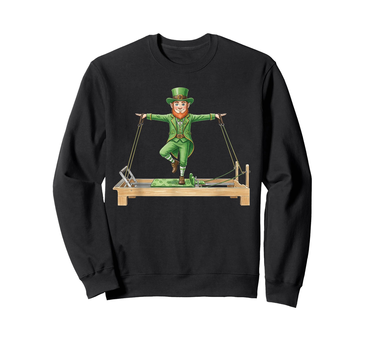 St. Patricks Day Leprechaun Pilates Reformer Machine Green T-Shirt